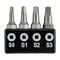TORK CRAFT Screwdriver Bit Set Square Recess 4pce 25mm Sq0.1.2.3